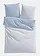 Parure de lit réversible en linon, Couleur: blanc + bleu clair