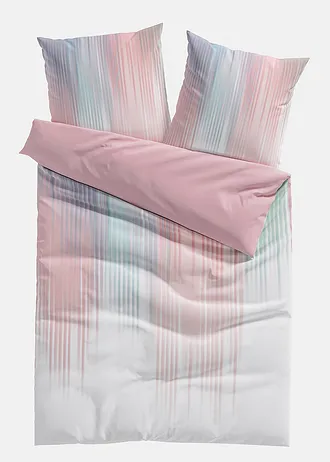 Omkeerbaar dekbedovertrek van katoenmix • wit-roze • bonprix online shop