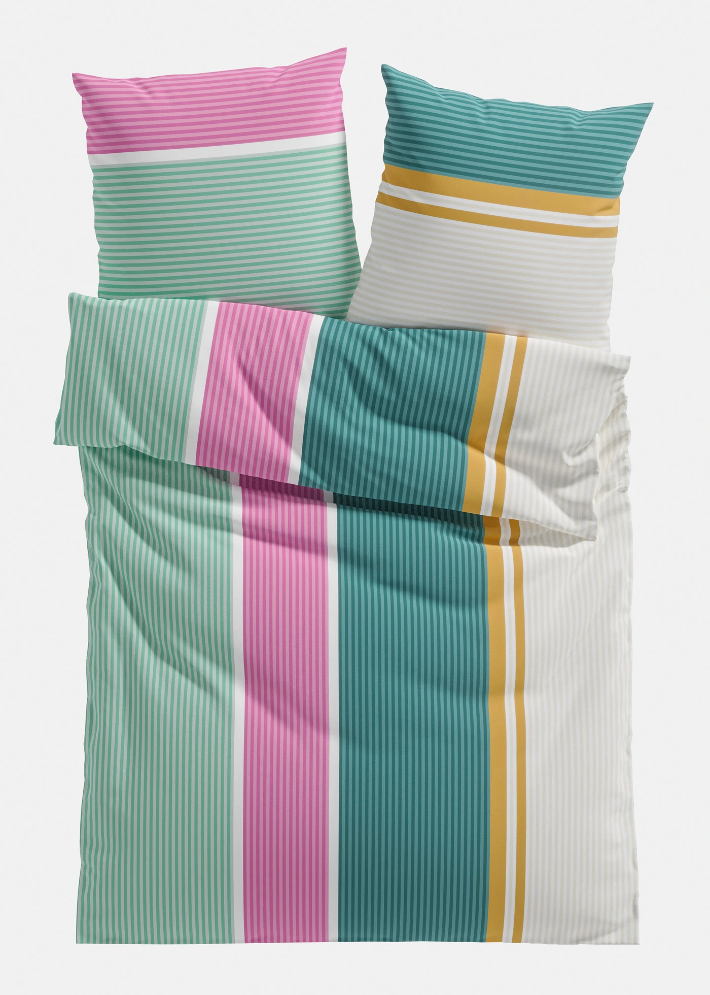 Povlečení z bavlněné směsi • zeleno-pink • bonprix obchod