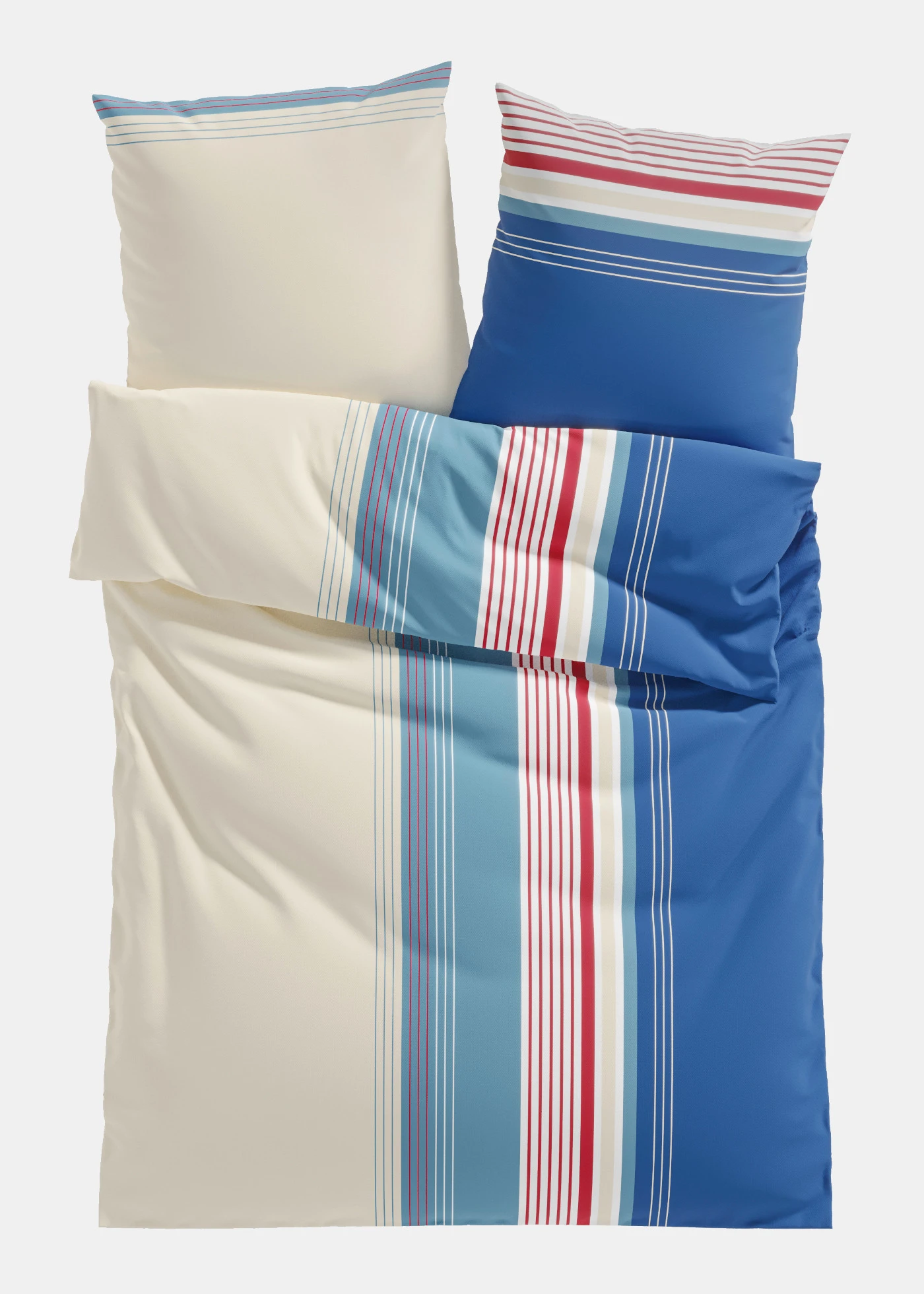 Parure de lit en linon • crème-bleu • Boutique bonprix