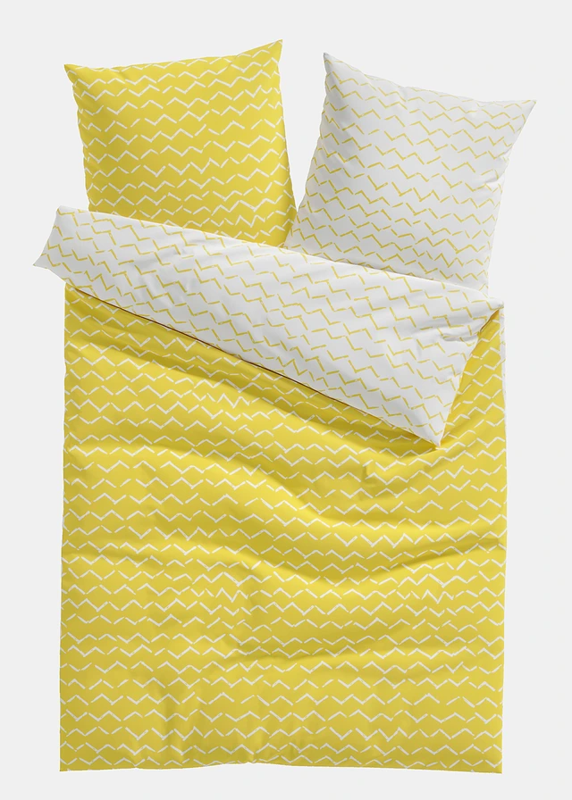 Lenjerie de pat reversibilă din material cu bumbac • galben • magazin bonprix