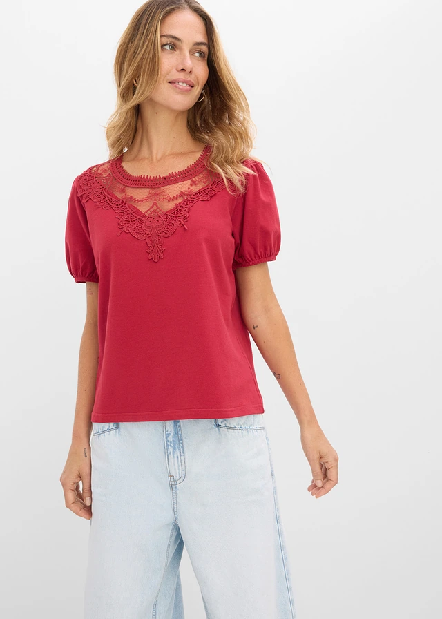 T-shirt en coton extensible • rouge cerise • product-page.page-title-suffix