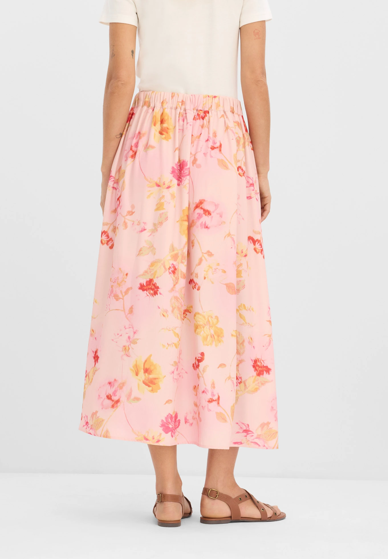 Maxi rok van luchtige crêpe • roze-pink gebloemd • bonprix online shop
