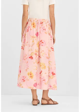 Jupe longue en crêpe léger • rose/fuchsia floral • Boutique bonprix