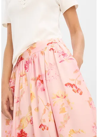 Maxi szoknya szellős kreppből • rózsaszín-pink virágmintás • bonprix áruház