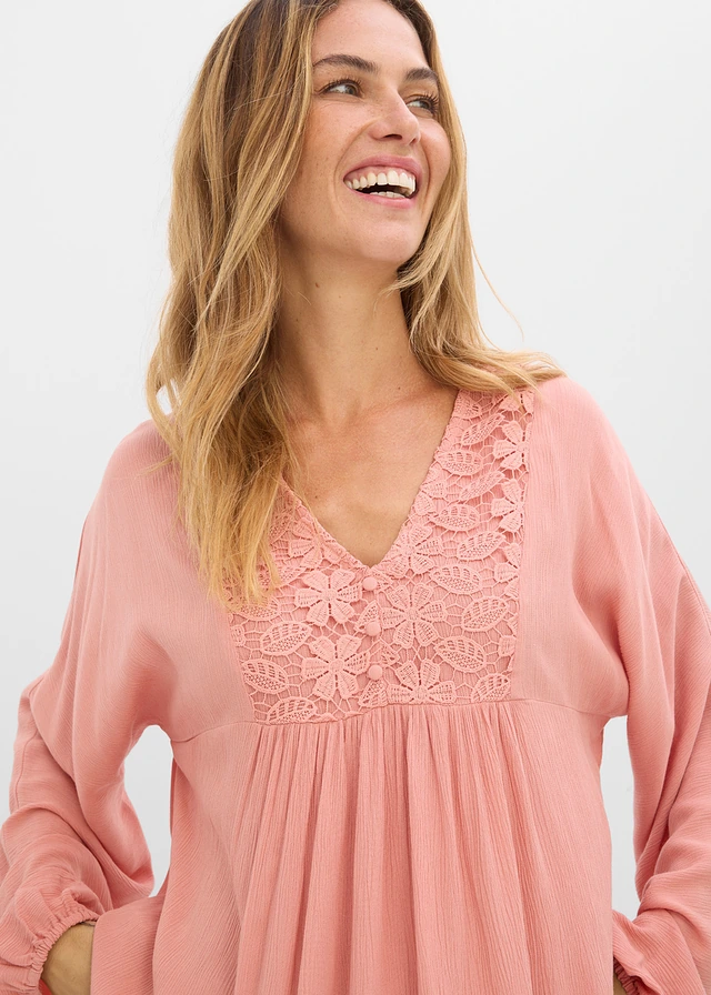 Tuniek van fijne viscose • poederbruin • product-page.page-title-suffix