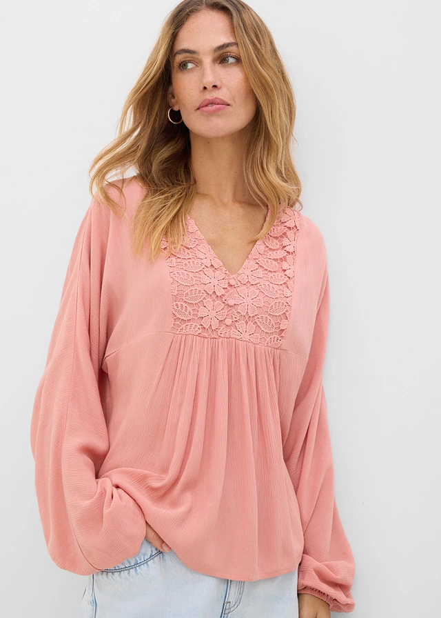 Tuniek van fijne viscose • poederbruin • product-page.page-title-suffix