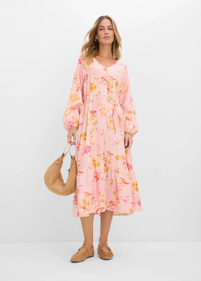 Robe midi douce • rose-fuchsia floral • product-page.page-title-suffix