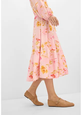 Midi jurk van zachte viscose-mix • roze-pink gebloemd • bonprix online shop