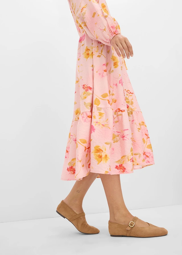 Midi jurk van zachte viscose-mix • roze-pink gebloemd • product-page.page-title-suffix