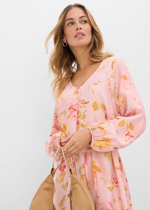 Robe midi douce • rose-fuchsia floral • product-page.page-title-suffix