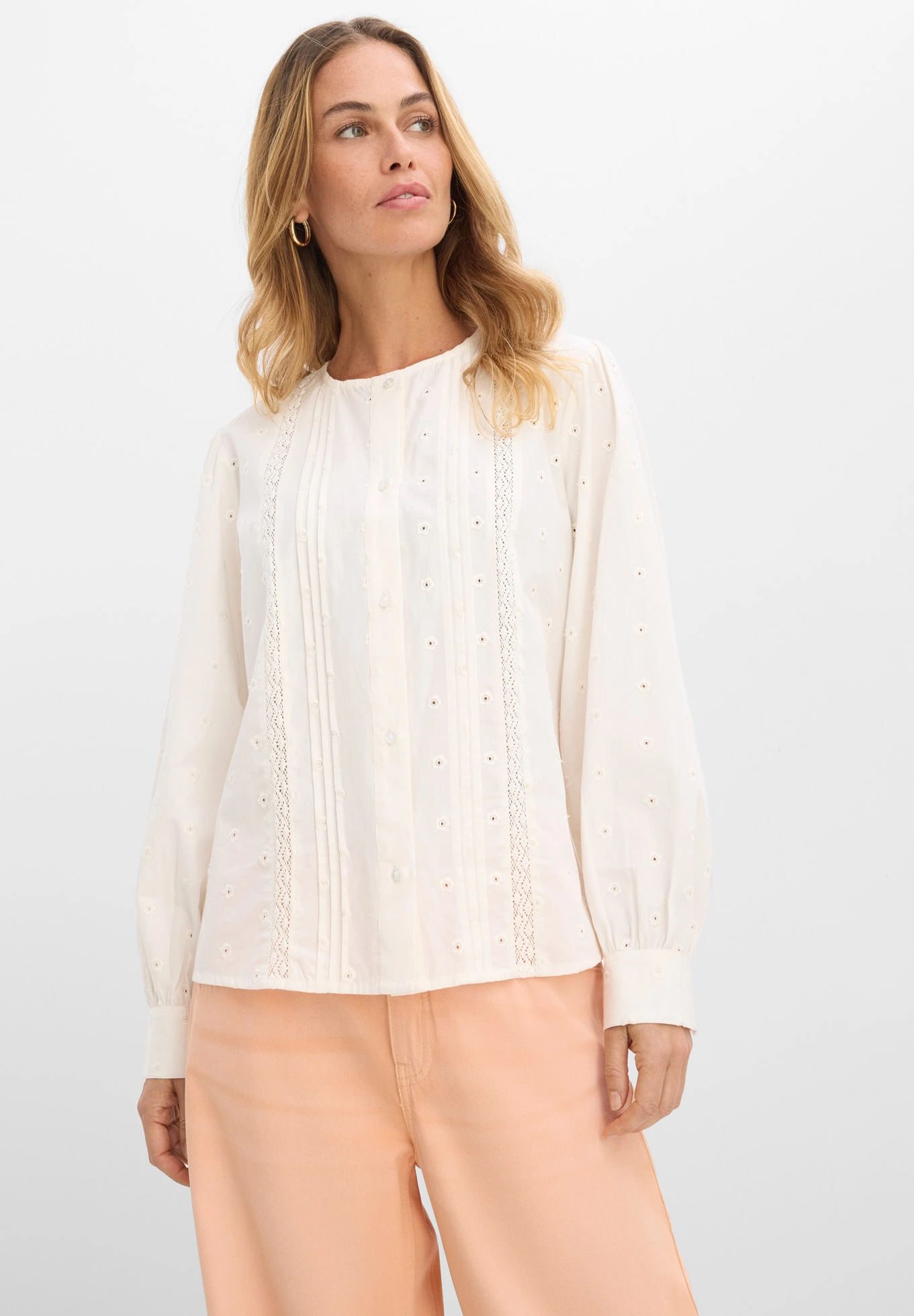 Blouse van stevige popeline • wolwit • bonprix online shop