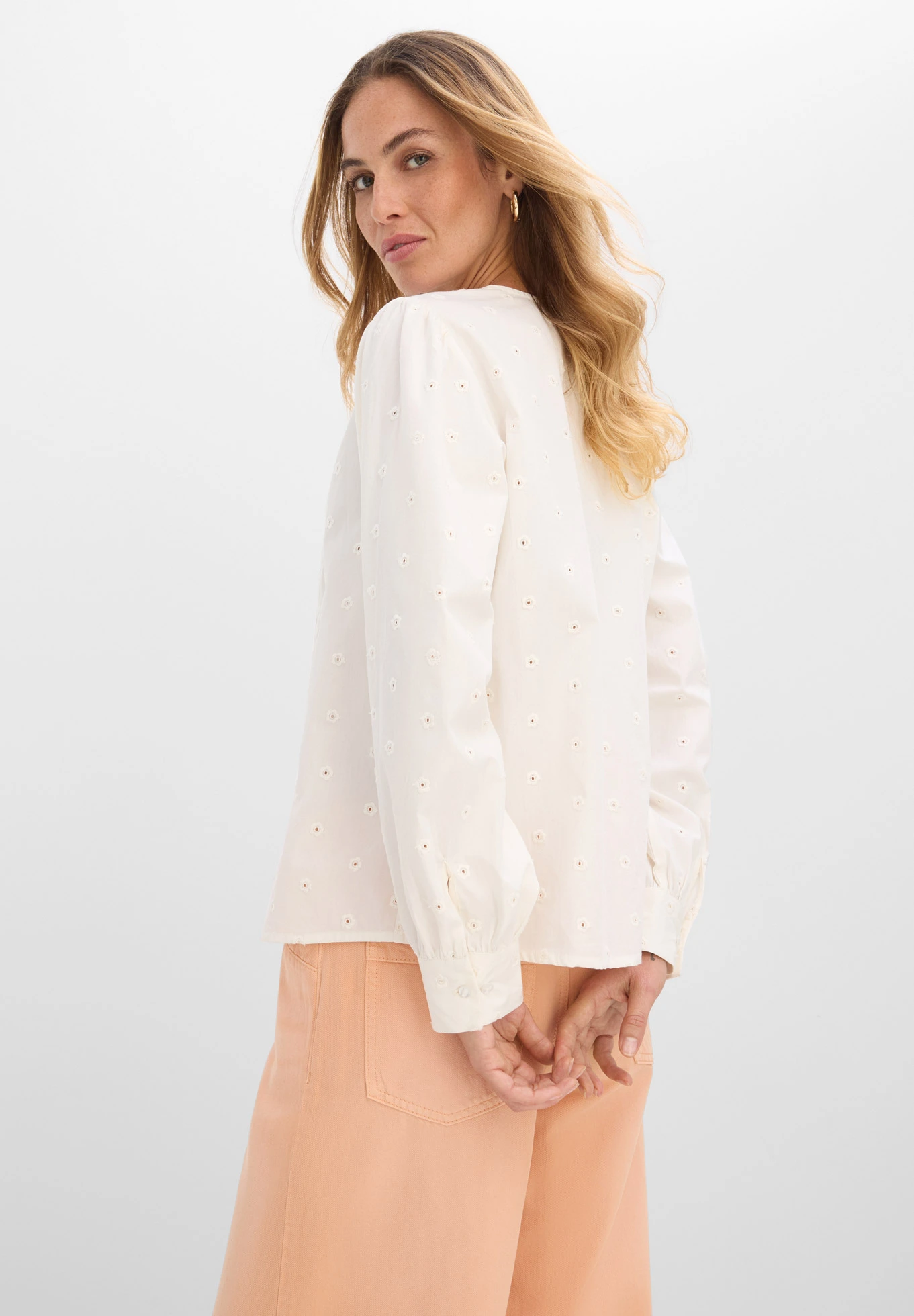 Blouse van stevige popeline • wolwit • bonprix online shop