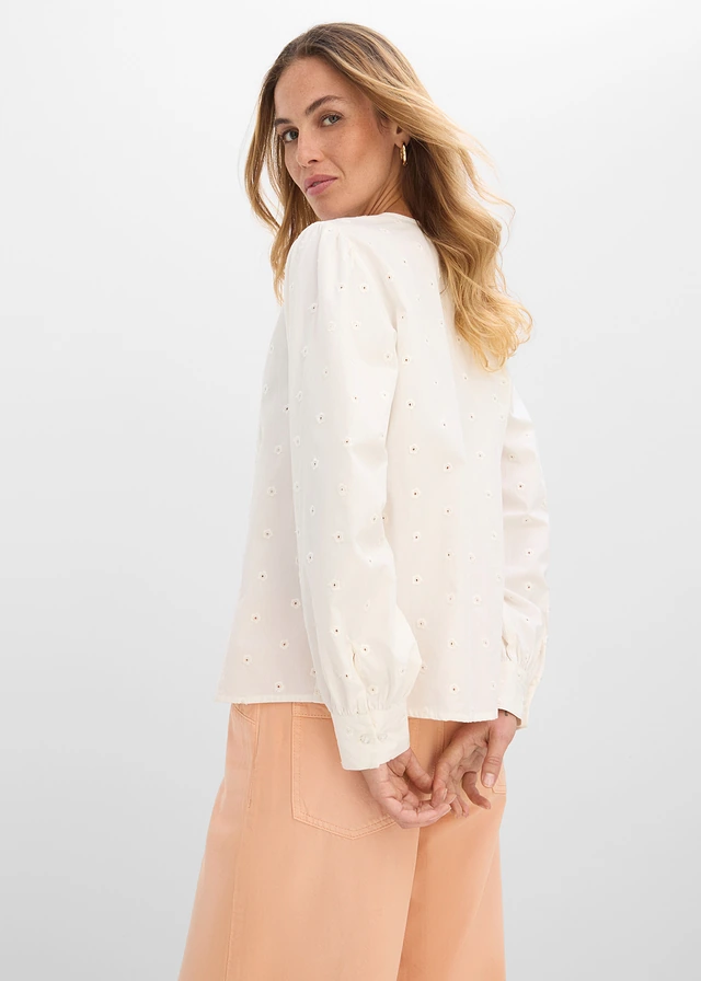Blouse van stevige popeline • wolwit • product-page.page-title-suffix