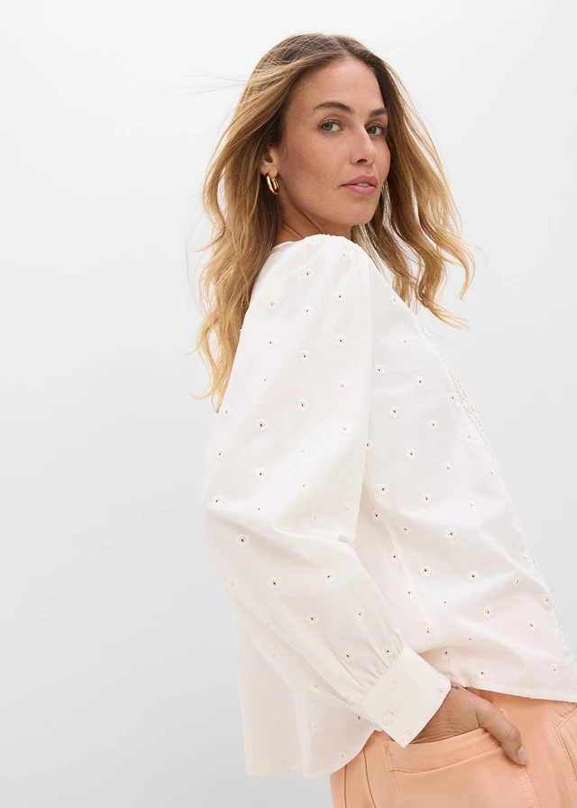 Blouse van stevige popeline • wolwit • product-page.page-title-suffix