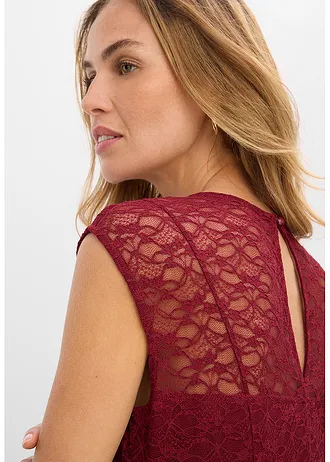 Robe évasée en dentelle • rouge rubis • Boutique bonprix
