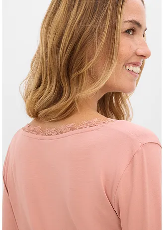 Longsleeve van een zachte viscose-mix • poederbruin • bonprix online shop