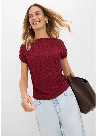 Kanten shirt • robijnrood • bonprix online shop