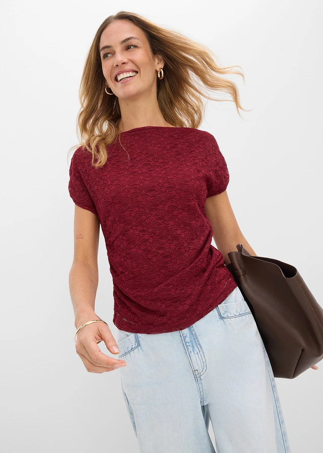 Kanten shirt • robijnrood • product-page.page-title-suffix