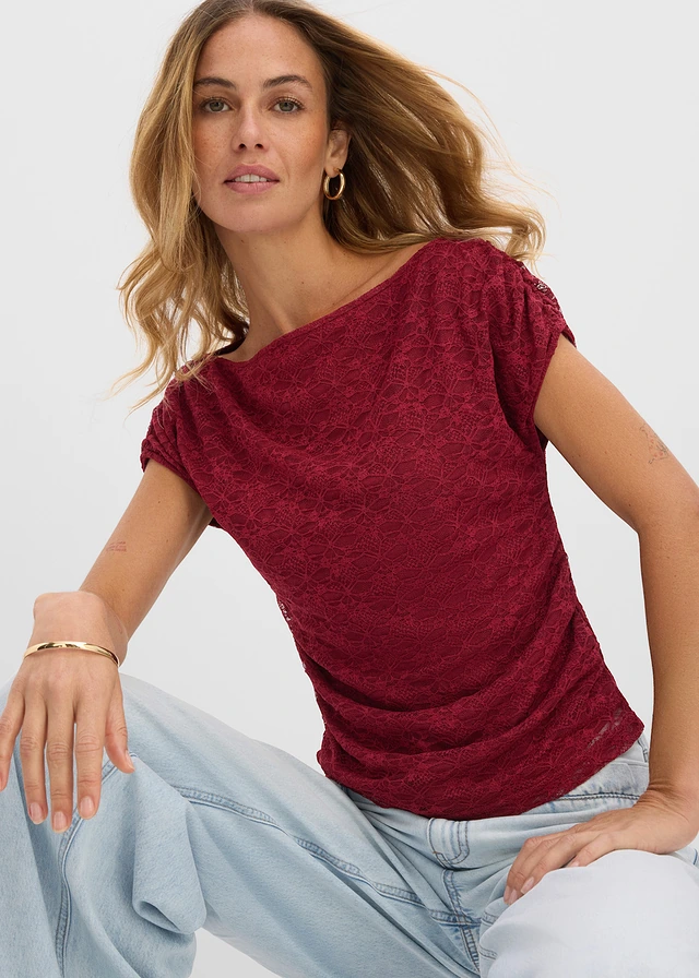 T-shirt à dentelle • rouge rubis • product-page.page-title-suffix