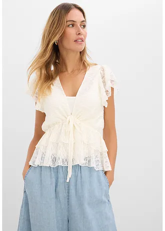 Kanten shirt • wolwit • bonprix online shop