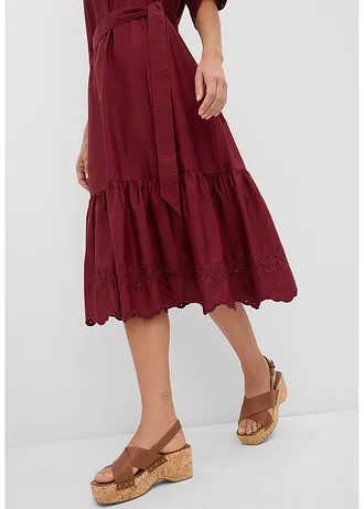 Robe midi 100% coton • rouge rubis • Boutique bonprix