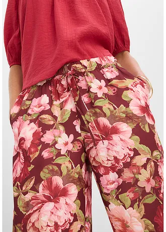 Pantalon large à pinces • rouge rubis floral • Boutique bonprix