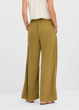 Pantalon palazzo, Couleur: vert nature