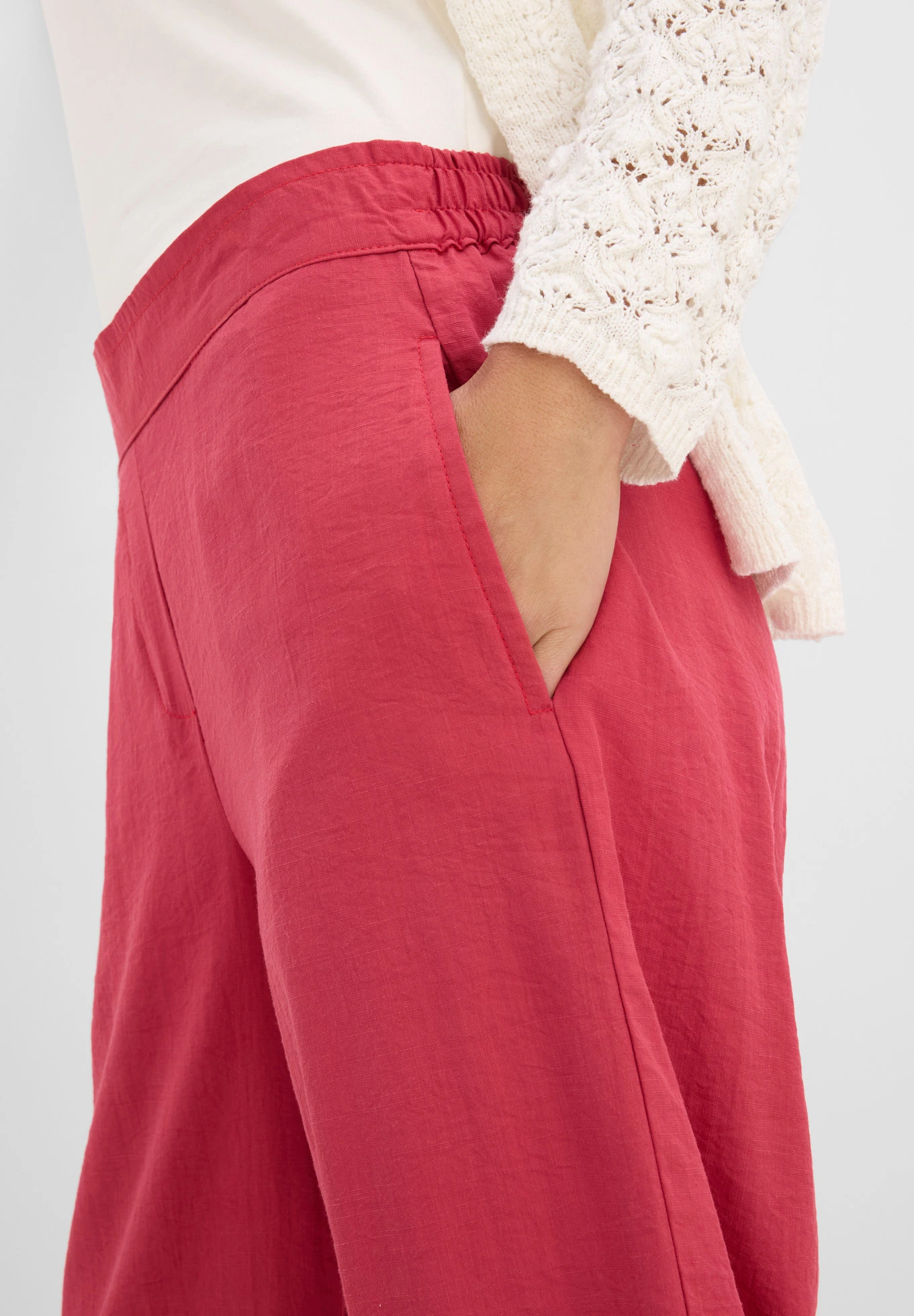 Palazzo broek van viscose mix • kersenrood • bonprix online shop