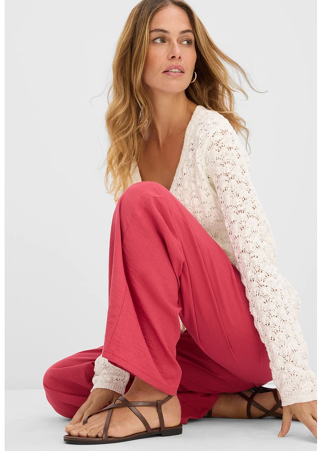 Palazzo broek van viscose mix • kersenrood • product-page.page-title-suffix