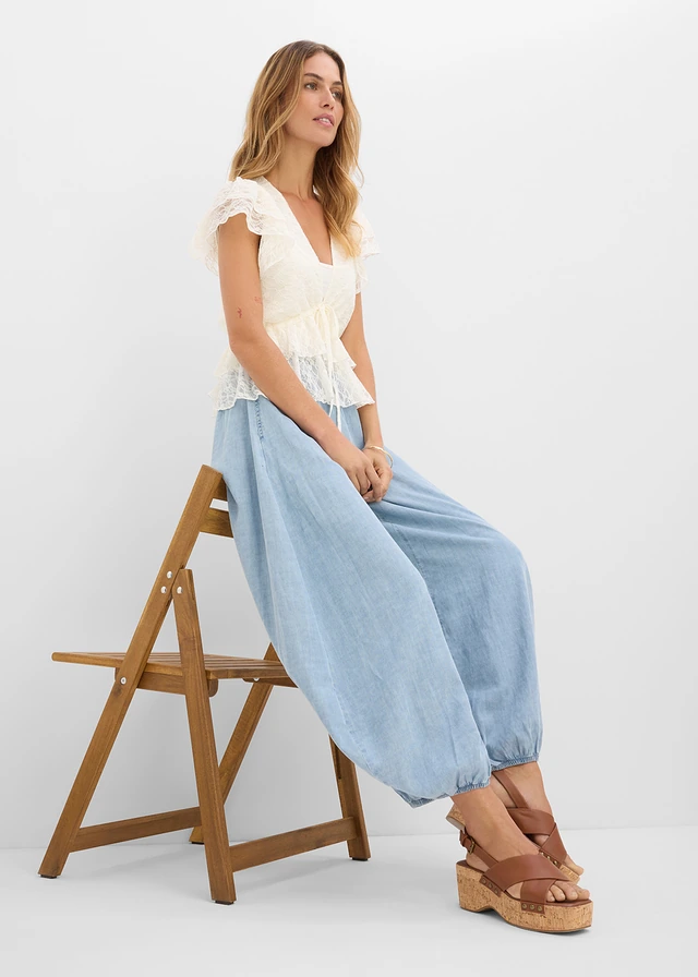 Pantalon sarouel léger • bleu glacier denim • product-page.page-title-suffix