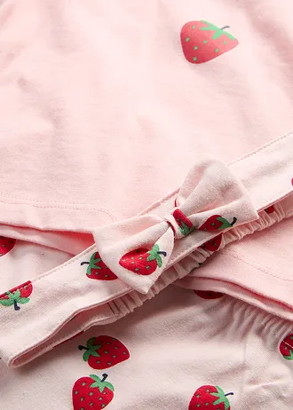 T-shirt, legging et accessoire en coton (ens. 3 pces) • rose bonbon+rose nacré imprimé • Boutique bonprix