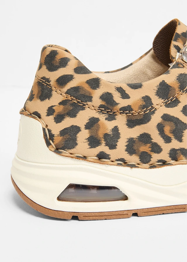 Sneakers confortables Rieker à première rembourrée, Couleur: beige léopard