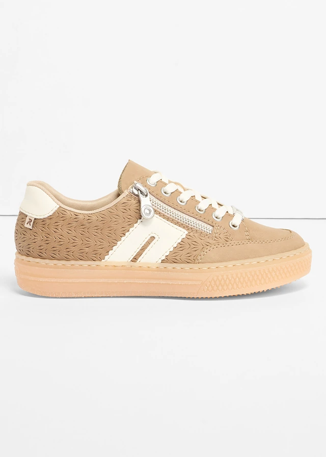 Leren sneakers van Rieker, Kleur: camel