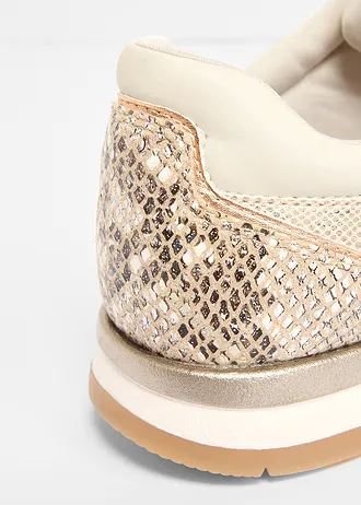 Sneakers Tamaris avec détails python, Couleur: beige python