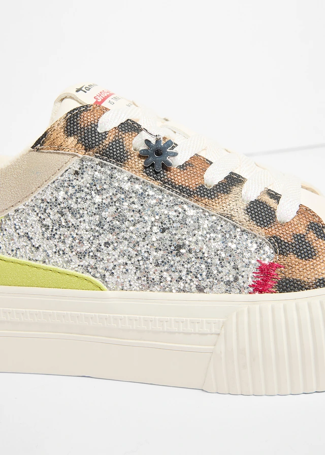 Sneakers Tamaris avec strass • beige-argenté-léopard • product-page.page-title-suffix