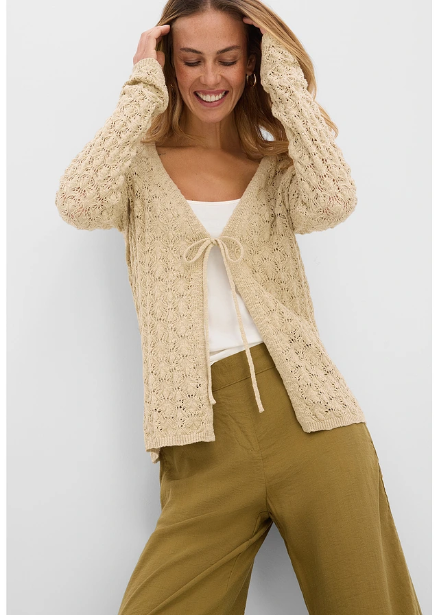 Ajour vest van puur katoen • lichtsand • product-page.page-title-suffix