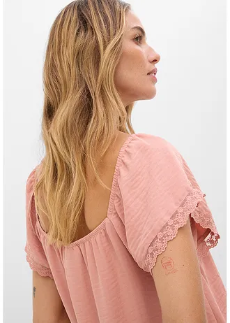 Blouse van lichte crêpe • poederbruin • bonprix online shop