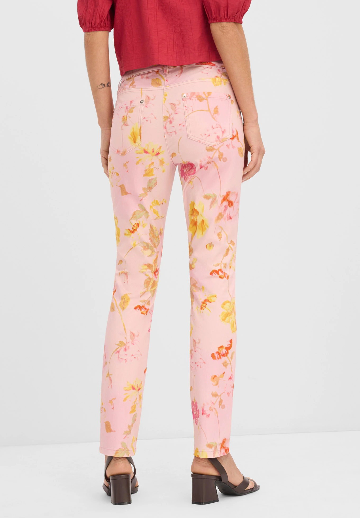 Pantalon extensible à imprimé floral • rose floral • Boutique bonprix