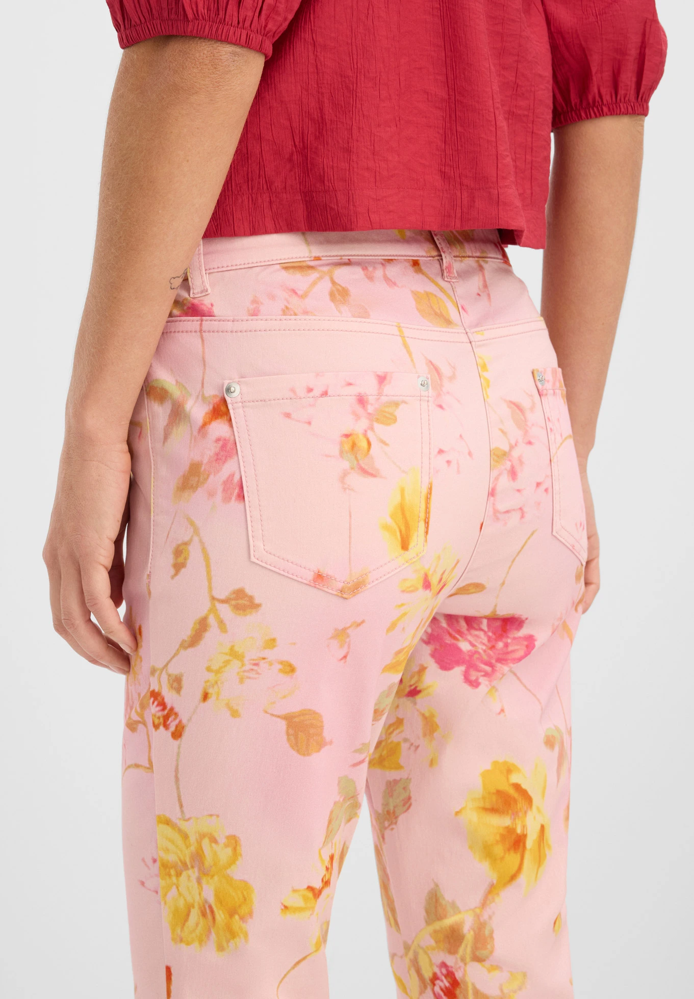 Pantalon extensible à imprimé floral • rose floral • Boutique bonprix