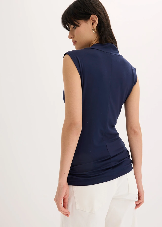 Shirt van viscose-mix, Kleur: donkerblauw