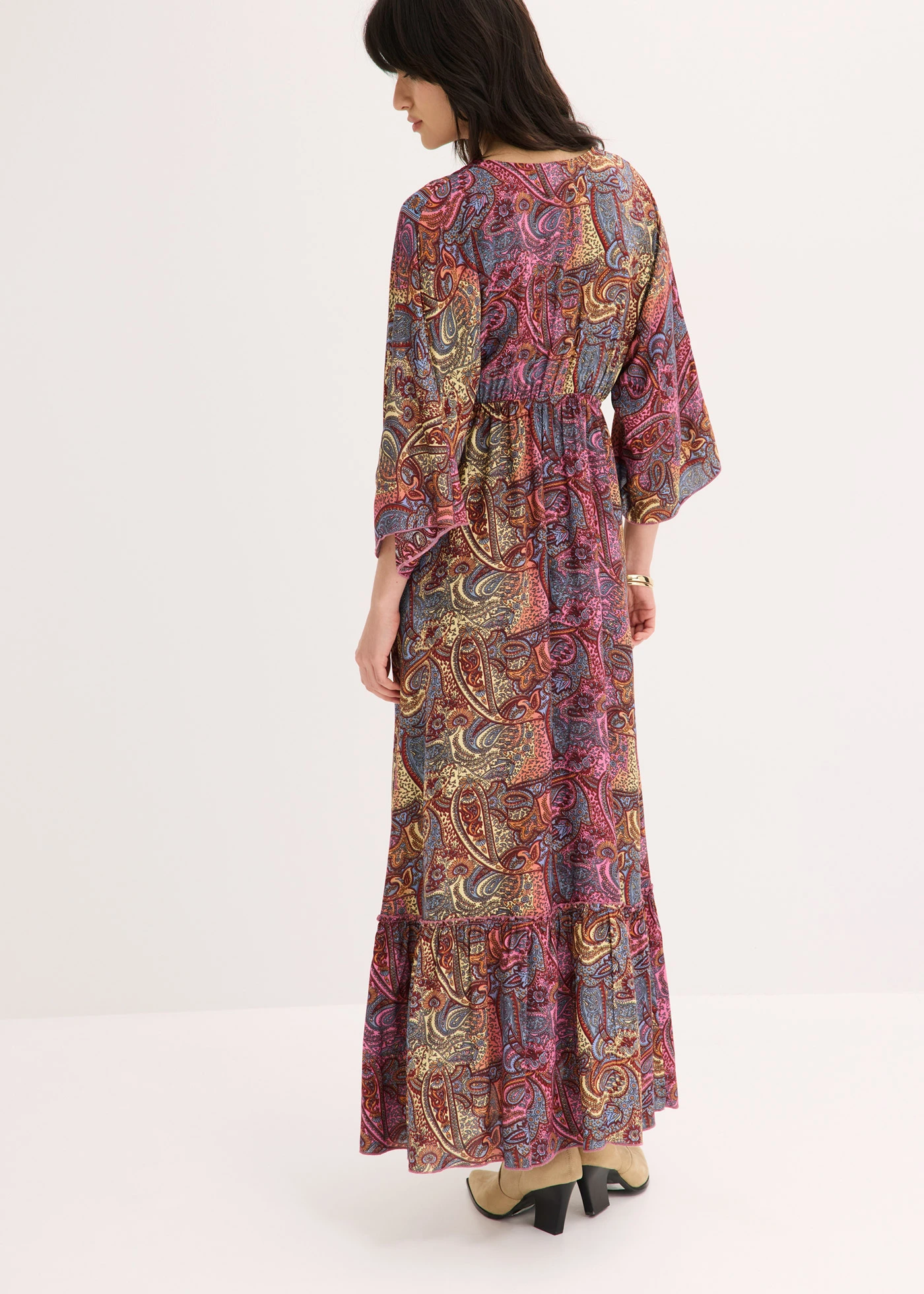 Rochie maxi • pink/bleu cu imprimeu • magazin bonprix