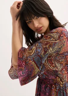 Robe longue • rose vif/bleu clair imprimé • Boutique bonprix