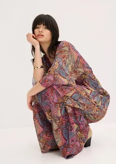 Robe longue • rose vif/bleu clair imprimé • Boutique bonprix