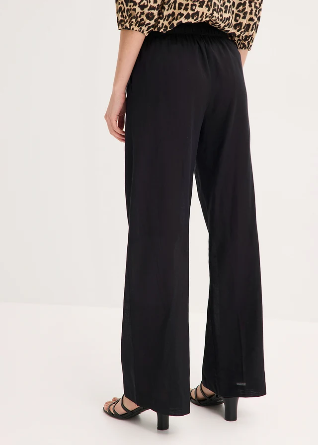 Pantalon palazzo en matière légère et aérienne • noir • product-page.page-title-suffix