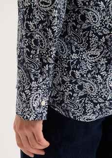 Blúzka z jemného viskózovéoh mixu • tmavomodrá-perlovo biela paisley • obchod bonprix