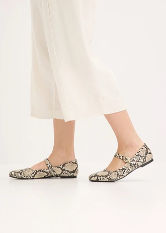 Pantaloni Culotte din mix lejer cu in cu pense • ecru • magazin bonprix