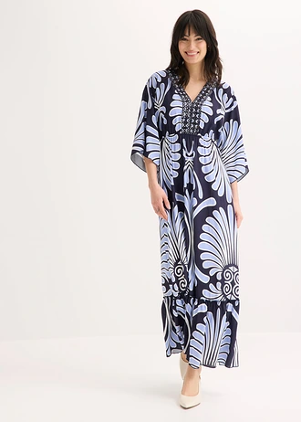 Rochie maxi din viscoză fluidă • bleumarin/bleu cu imprimeu • magazin bonprix
