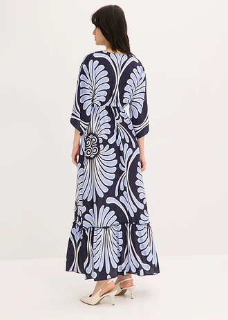 Rochie maxi din viscoză fluidă • bleumarin/bleu cu imprimeu • magazin bonprix