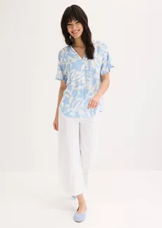 Blouse imprimée en viscose fluide • écru-bleu clair floral • Boutique bonprix